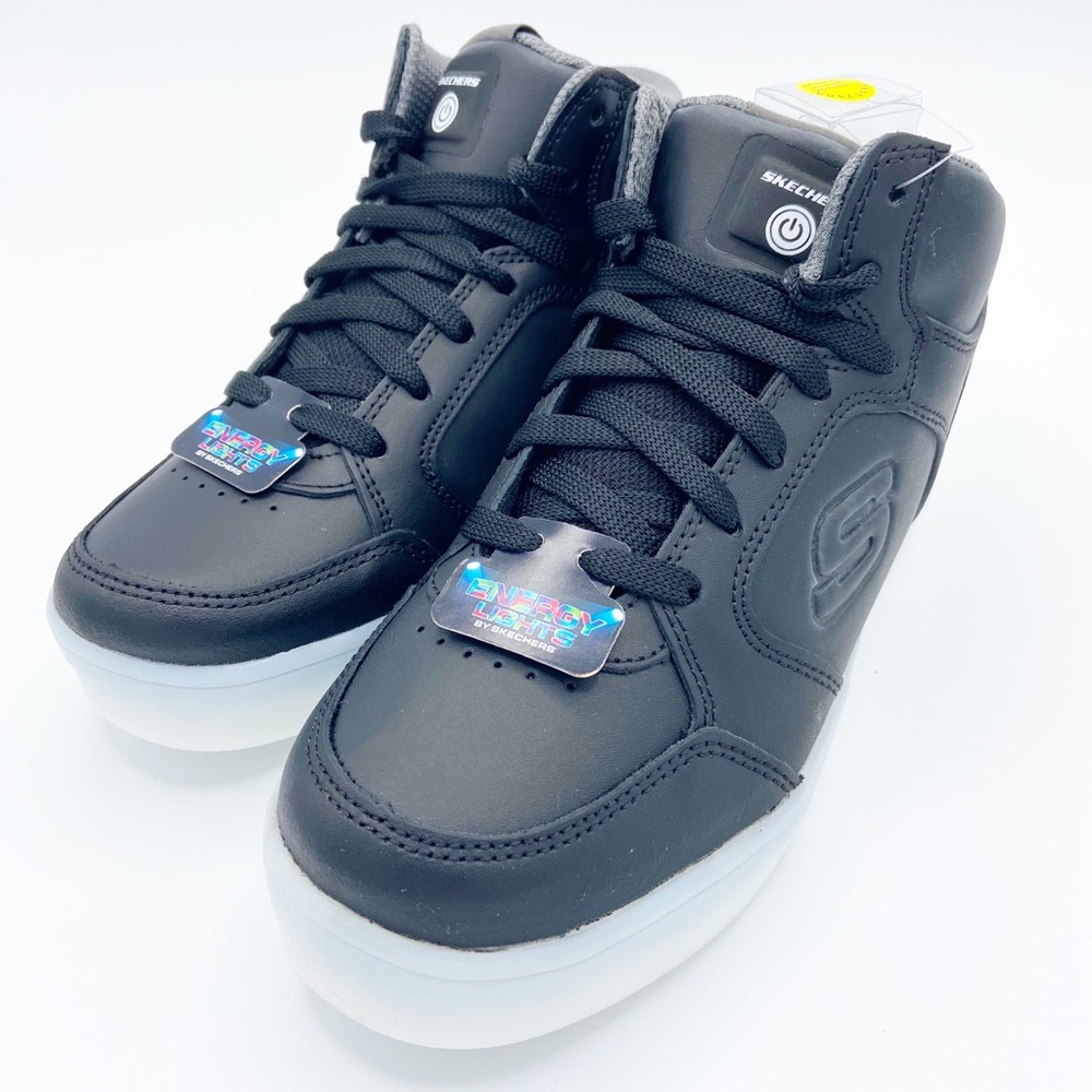 Skechers Boys Energy Lights Black High Top Sz 5.5